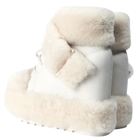 Anthony Wang WTF Shearling leather wedge platform boots Booties - Picture 12 of 13